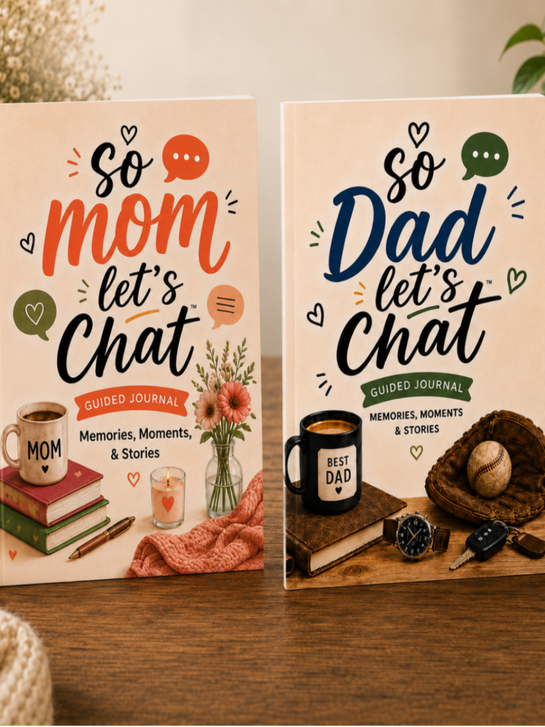 So Mom Let's Chat, So Dad Let's Chat Journal Book Keepsake Bundle
