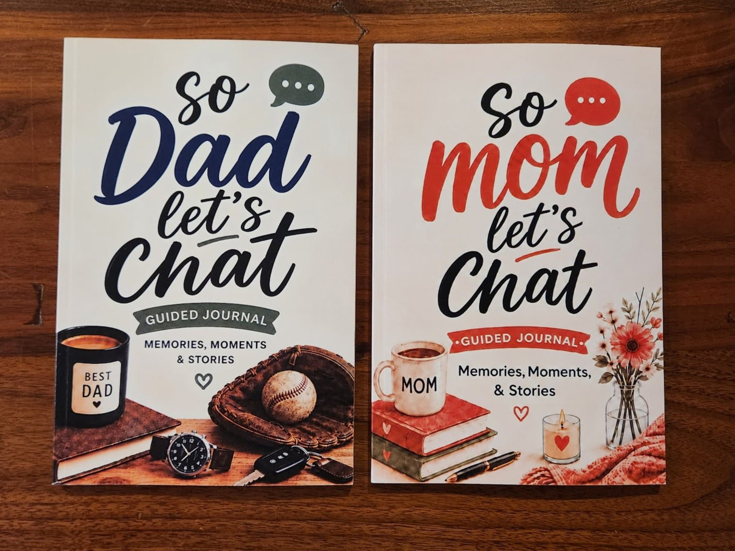 So Mom, Let's Chat & So Dad, Let's Chat: Guided Keepsake Journal Gift Bundle for Parents