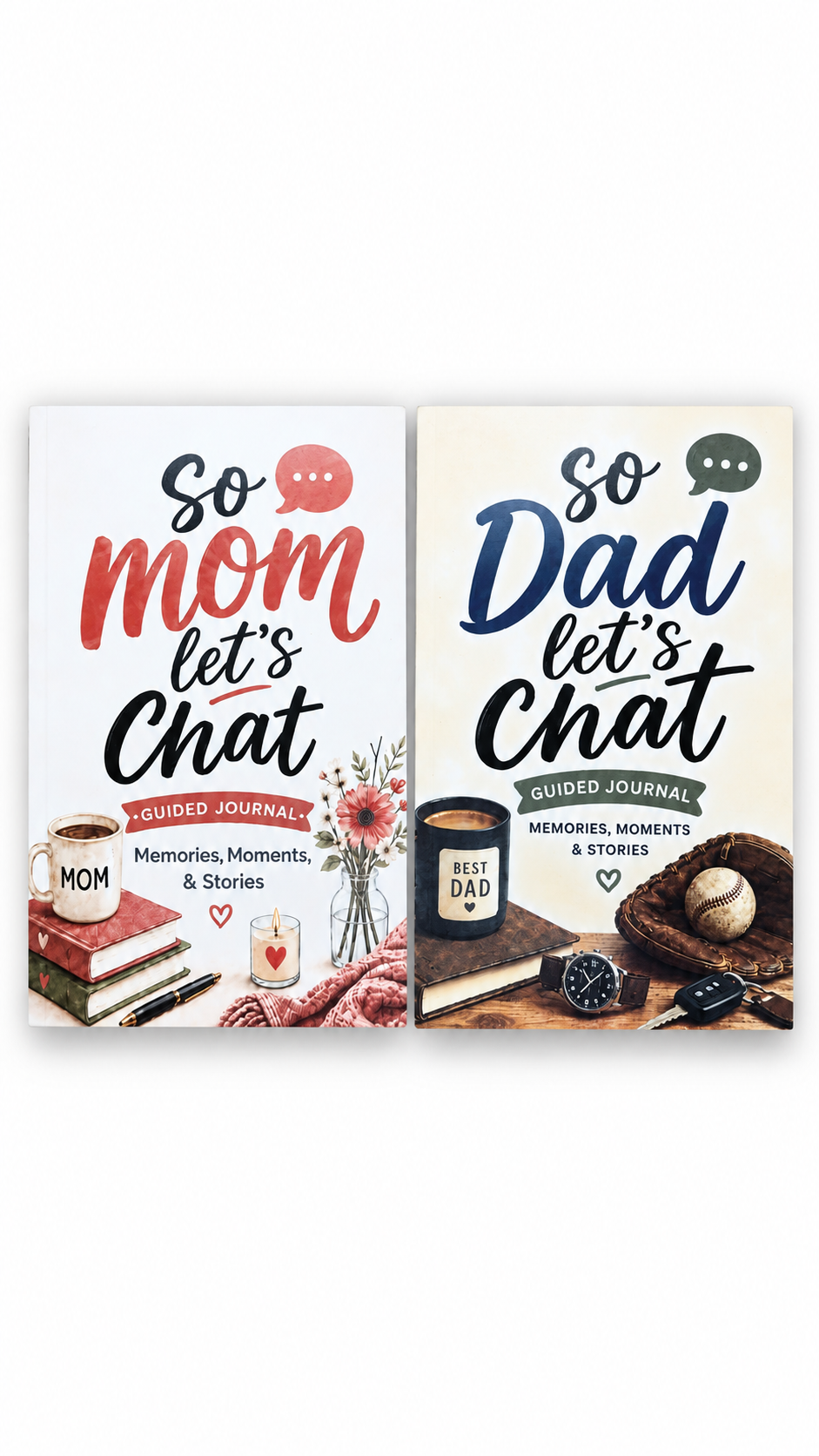 So Mom, Let's Chat & So Dad, Let's Chat: Guided Keepsake Journal Gift Bundle for Parents