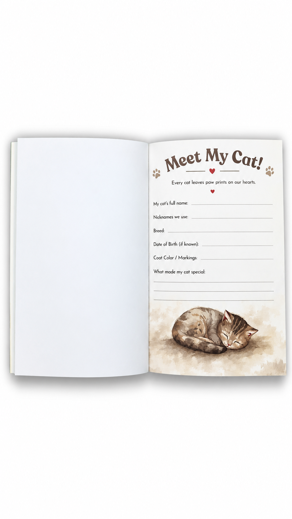 Purr-fect Thoughts: Guided Cat Memory Book & Keepsake Journal for Cat Lovers